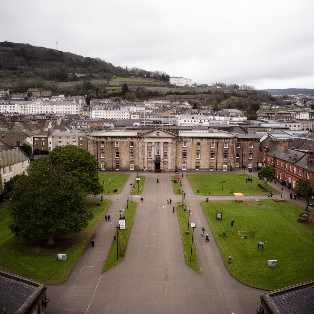 AI-generated illustration of Stonehouse Barracks, Plymouth