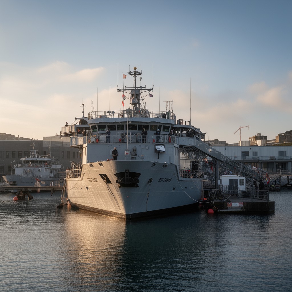 AI-generated illustration of RM Tamar, HMNB Devonport