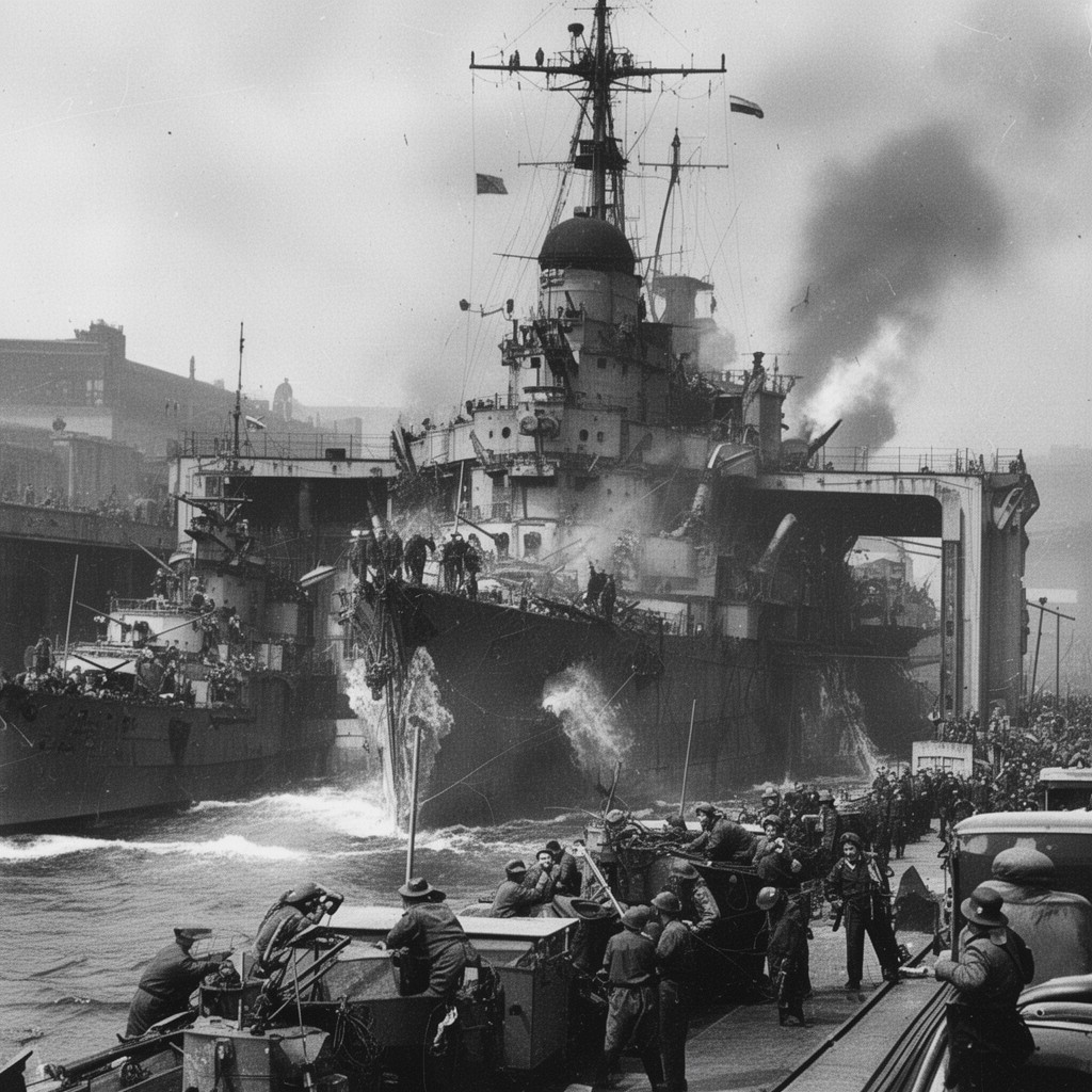 AI-generated illustration of Raid on St Nazaire