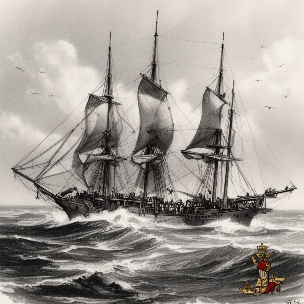 AI-generated illustration of A Life on the Ocean Wave