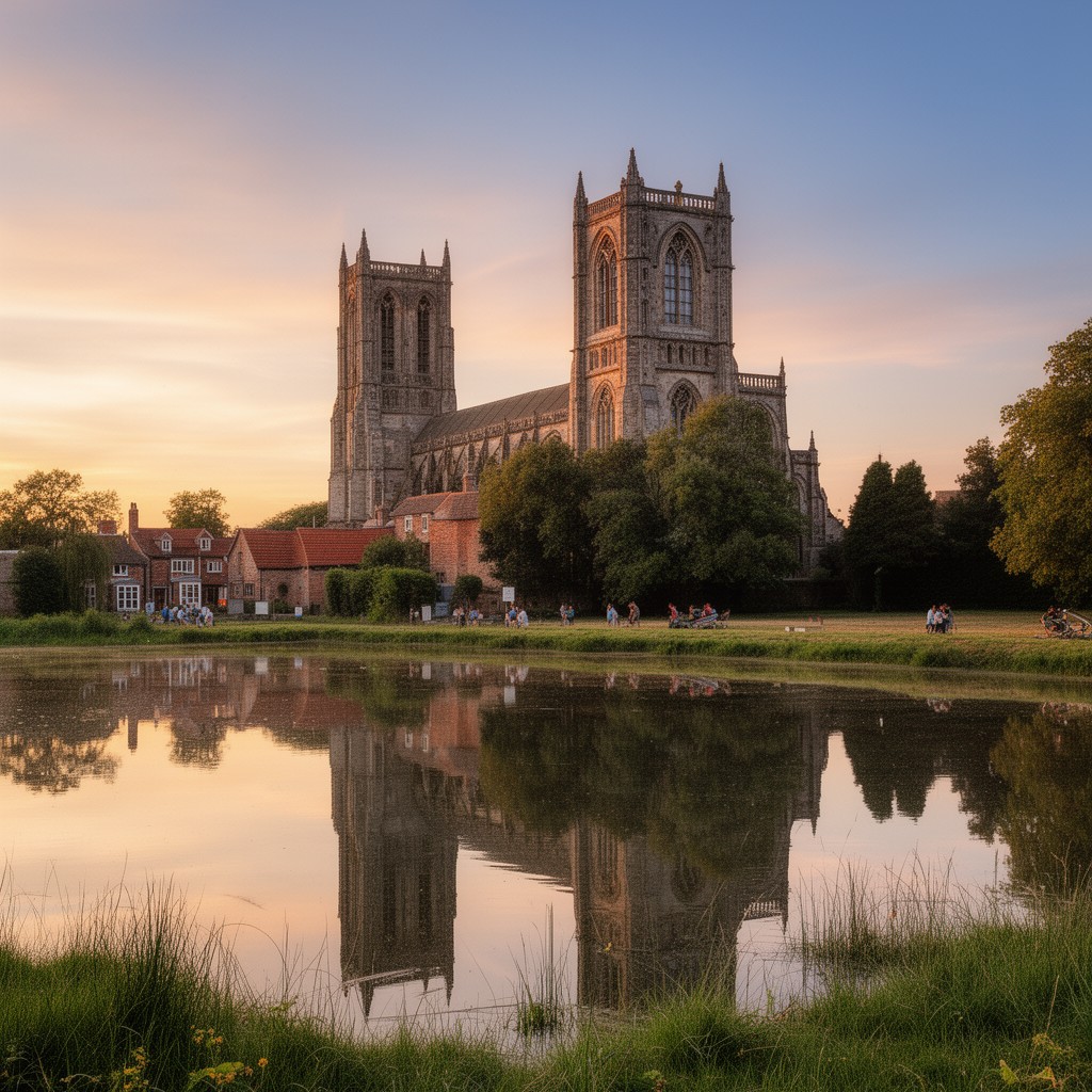 AI-generated illustration of Ely, Cambridgeshire, England, United Kingdom