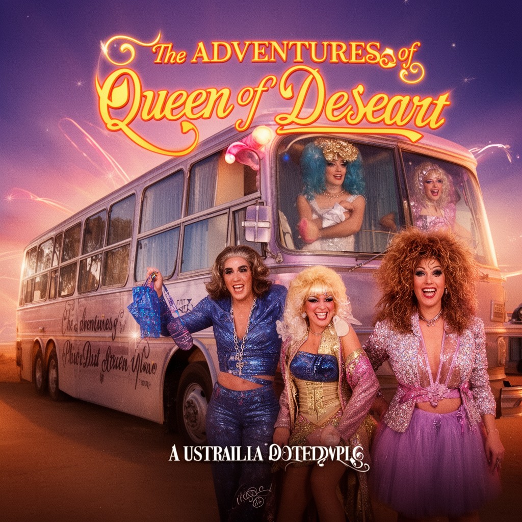 AI-generated illustration of The Adventures of Priscilla, Queen of the Desert