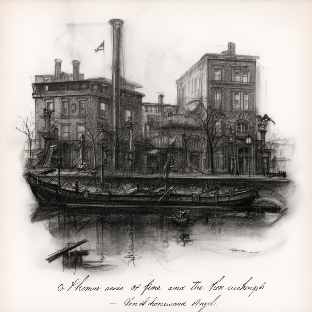 AI-generated illustration of Of Time and the River