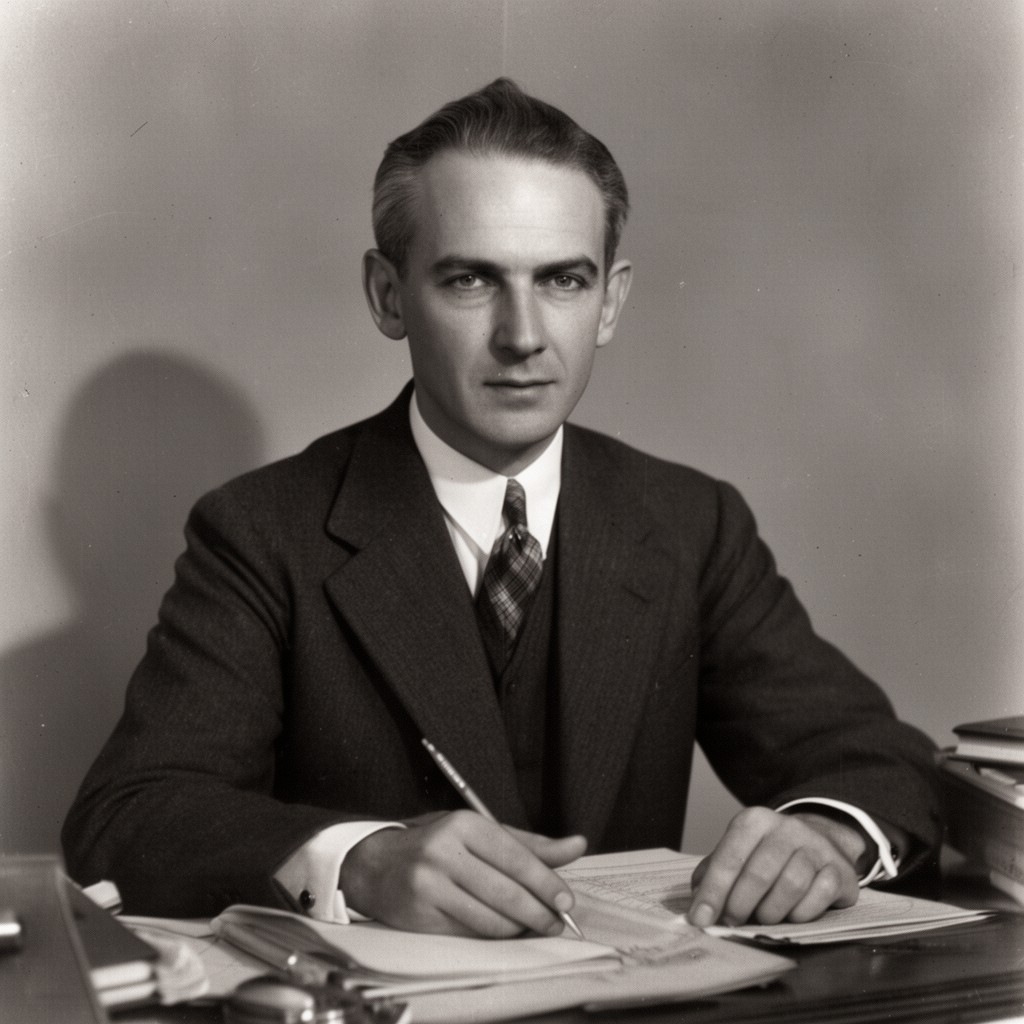 AI-generated illustration of Maxwell Perkins