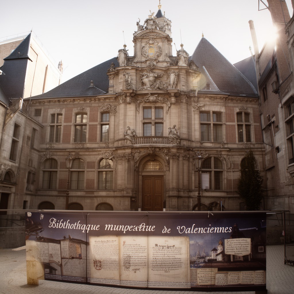 AI-generated illustration of Bibliothèque municipale de Valenciennes