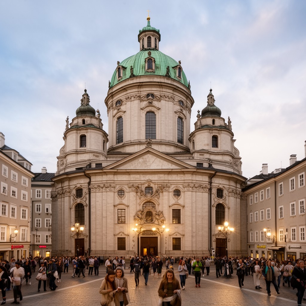 AI-generated illustration of Kollegienkirche (Salzburg)