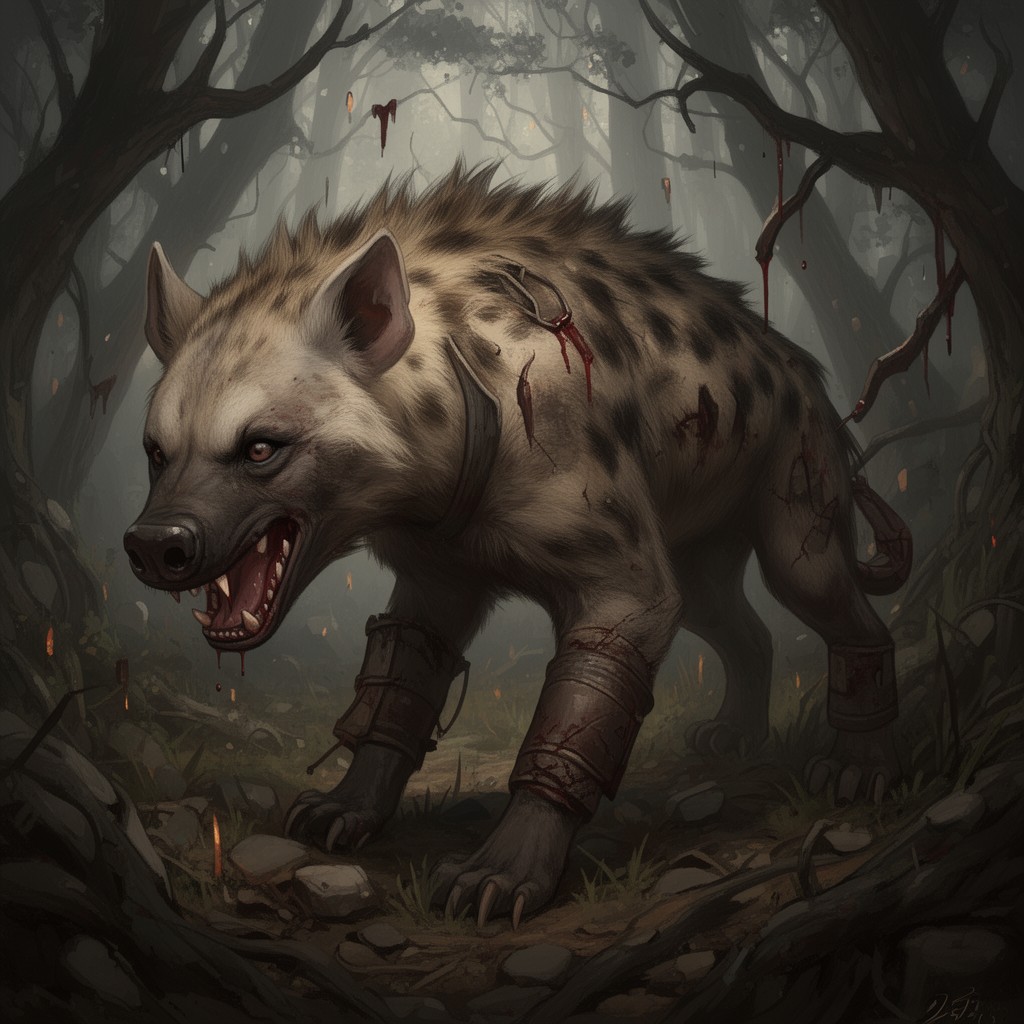 AI-generated illustration of Hyena-swine