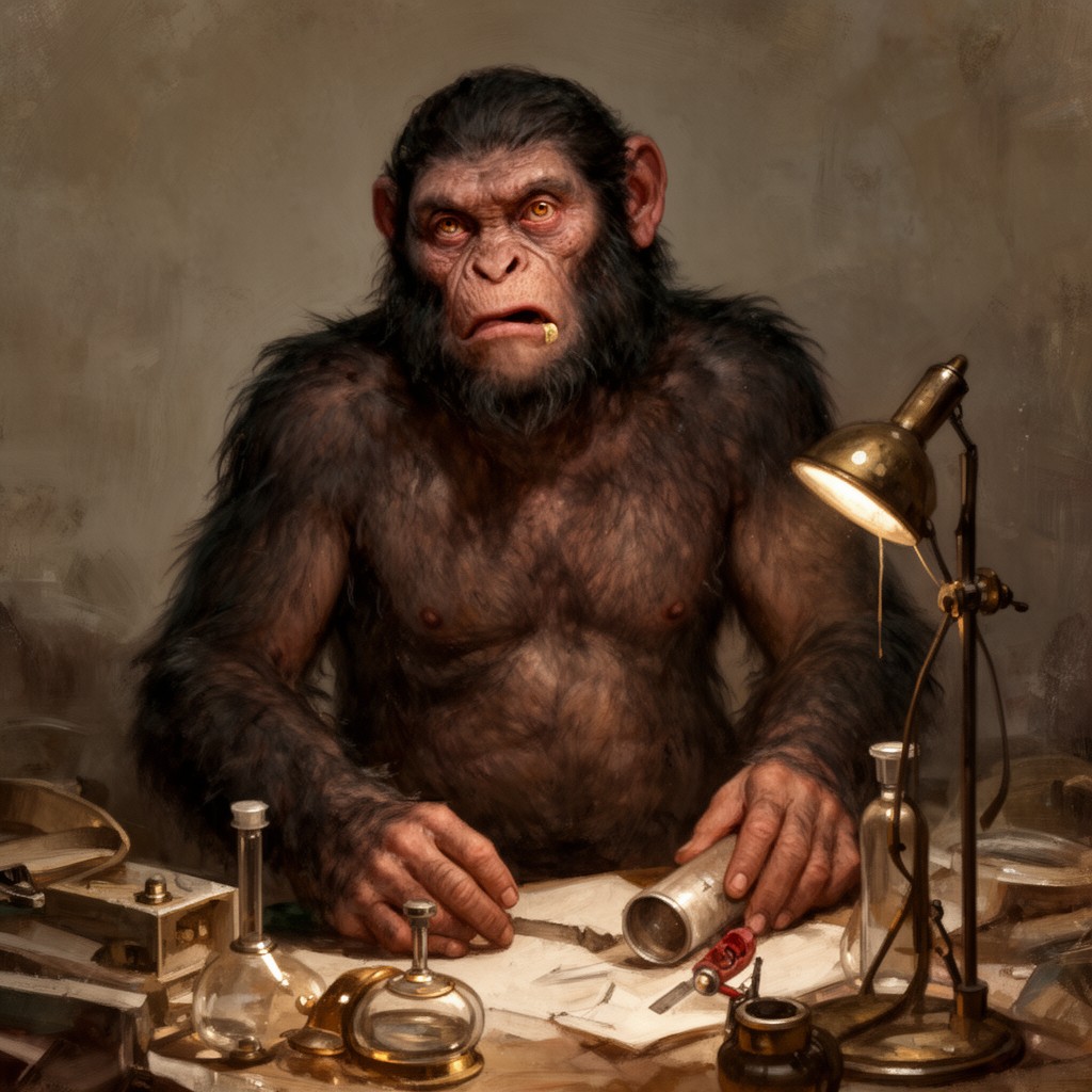 AI-generated illustration of Ape-man