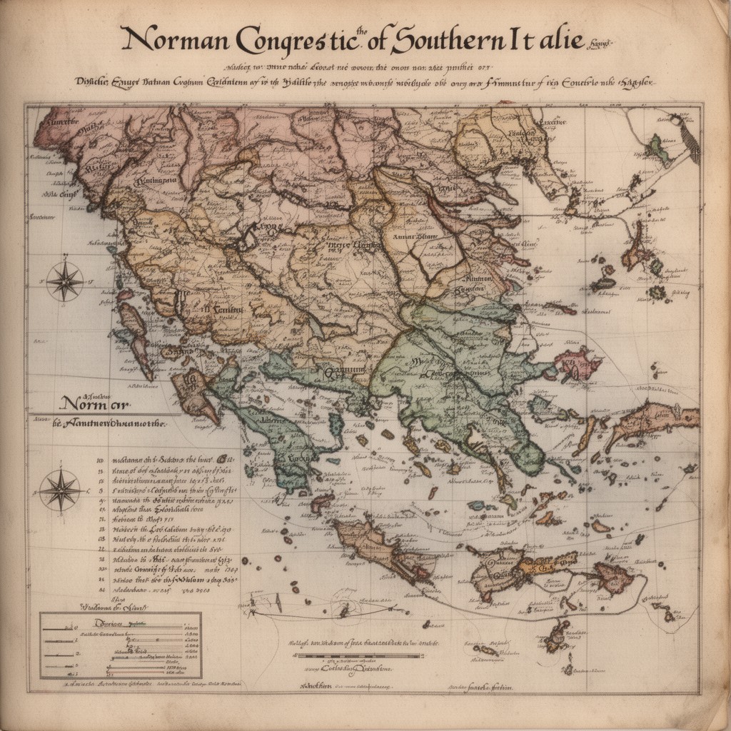 AI-generated illustration of Norman conquest of southern Italy