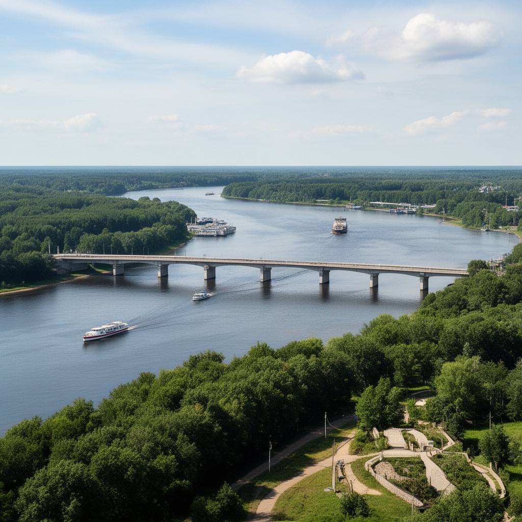 AI-generated illustration of Volga–Baltic Waterway