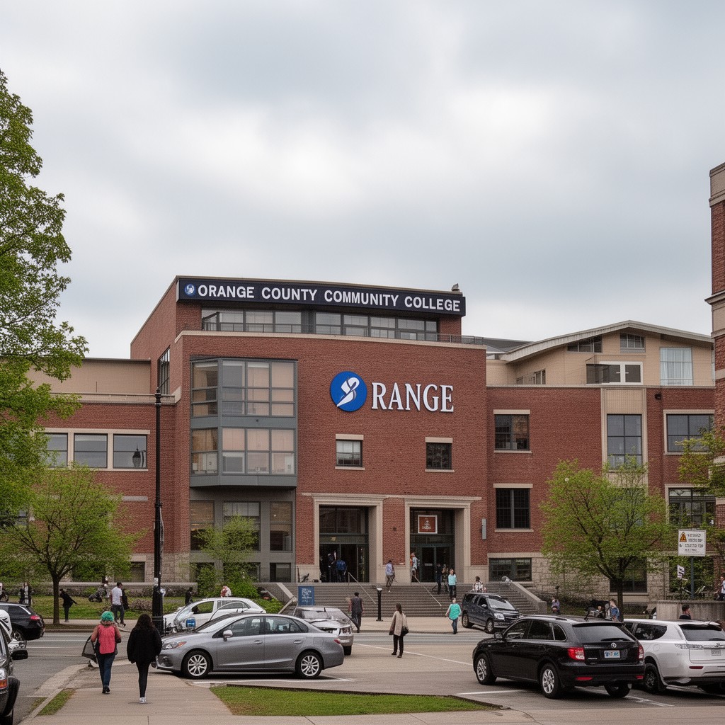 AI-generated illustration of SUNY Orange Newburgh campus