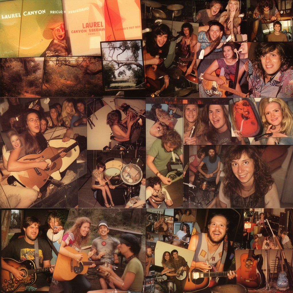 AI-generated illustration of Laurel Canyon music scene