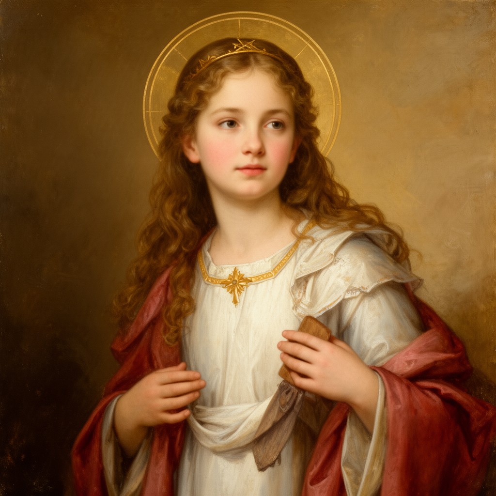 AI-generated illustration of Saint Agnes of Rome