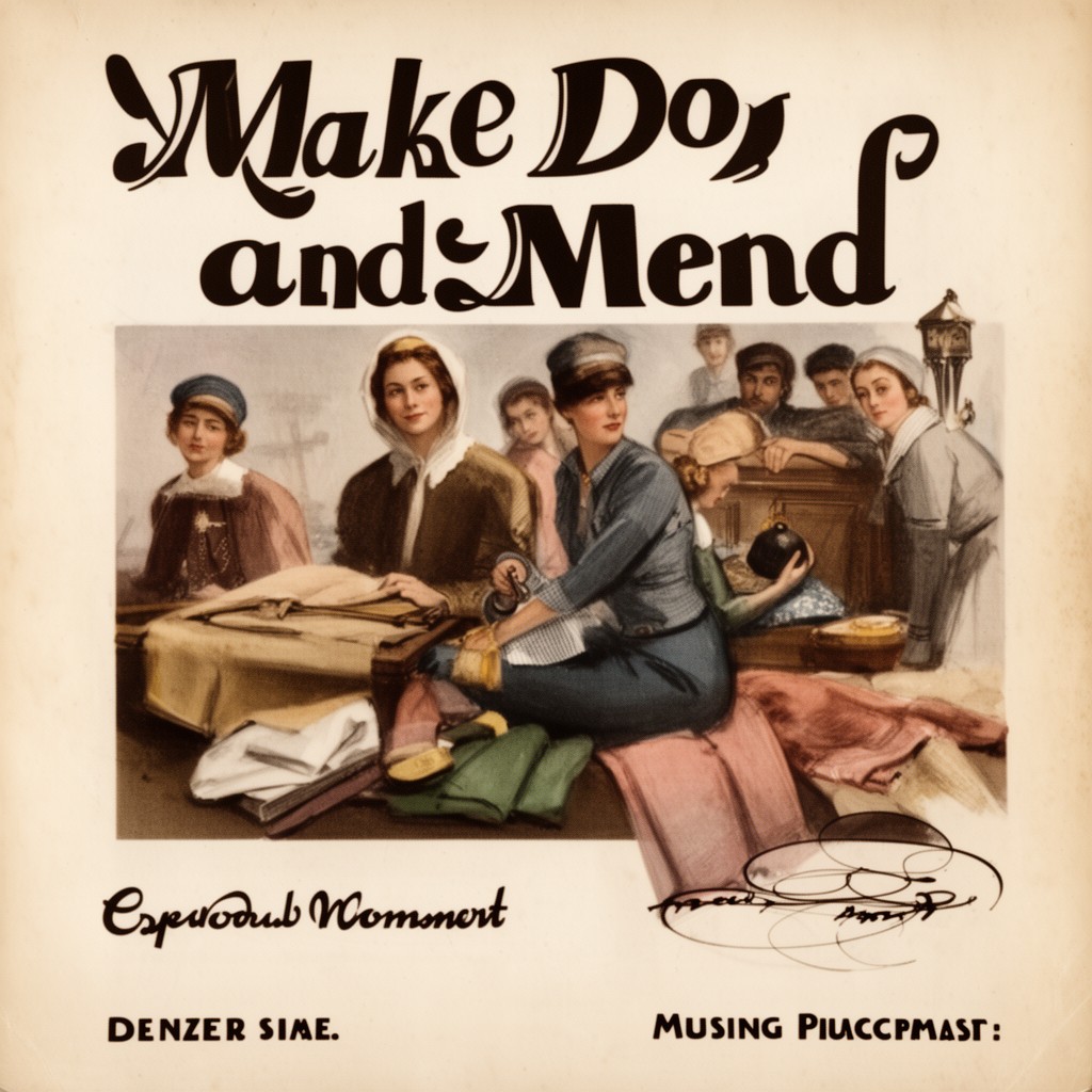 AI-generated illustration of Make Do and Mend campaign