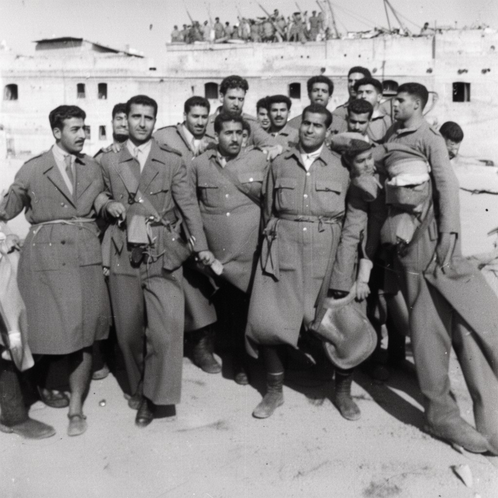 AI-generated illustration of 1958 Iraqi coup d'état