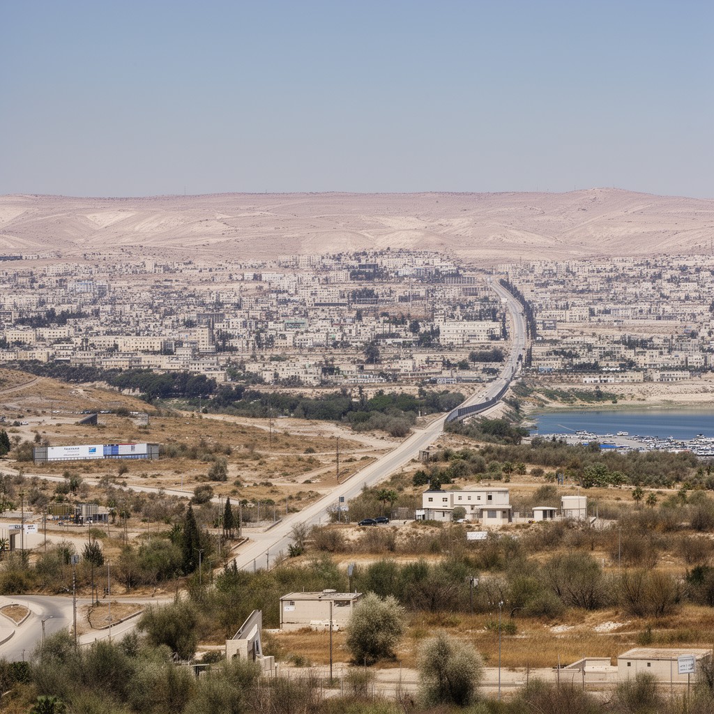 AI-generated illustration of Jordan–Israel border