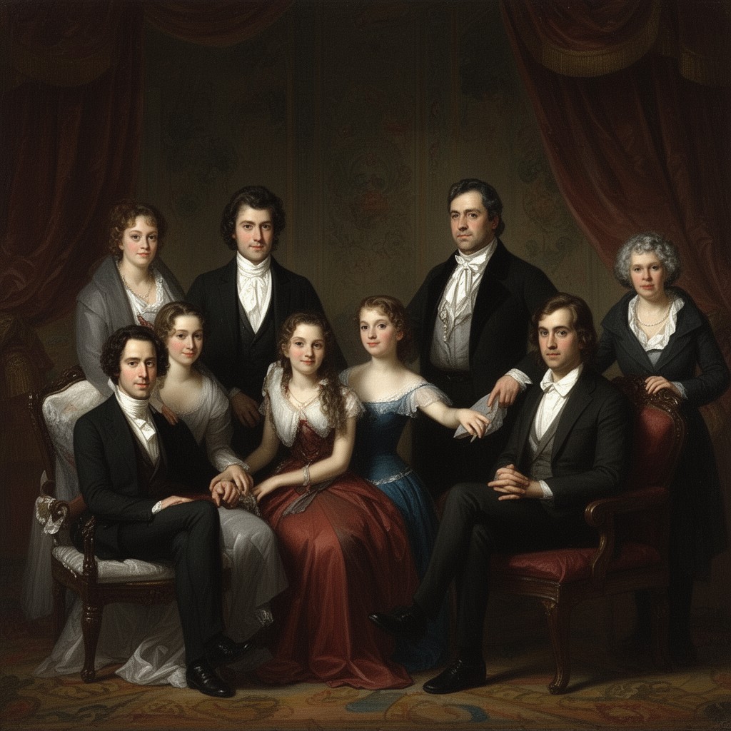 AI-generated illustration of Milbanke family