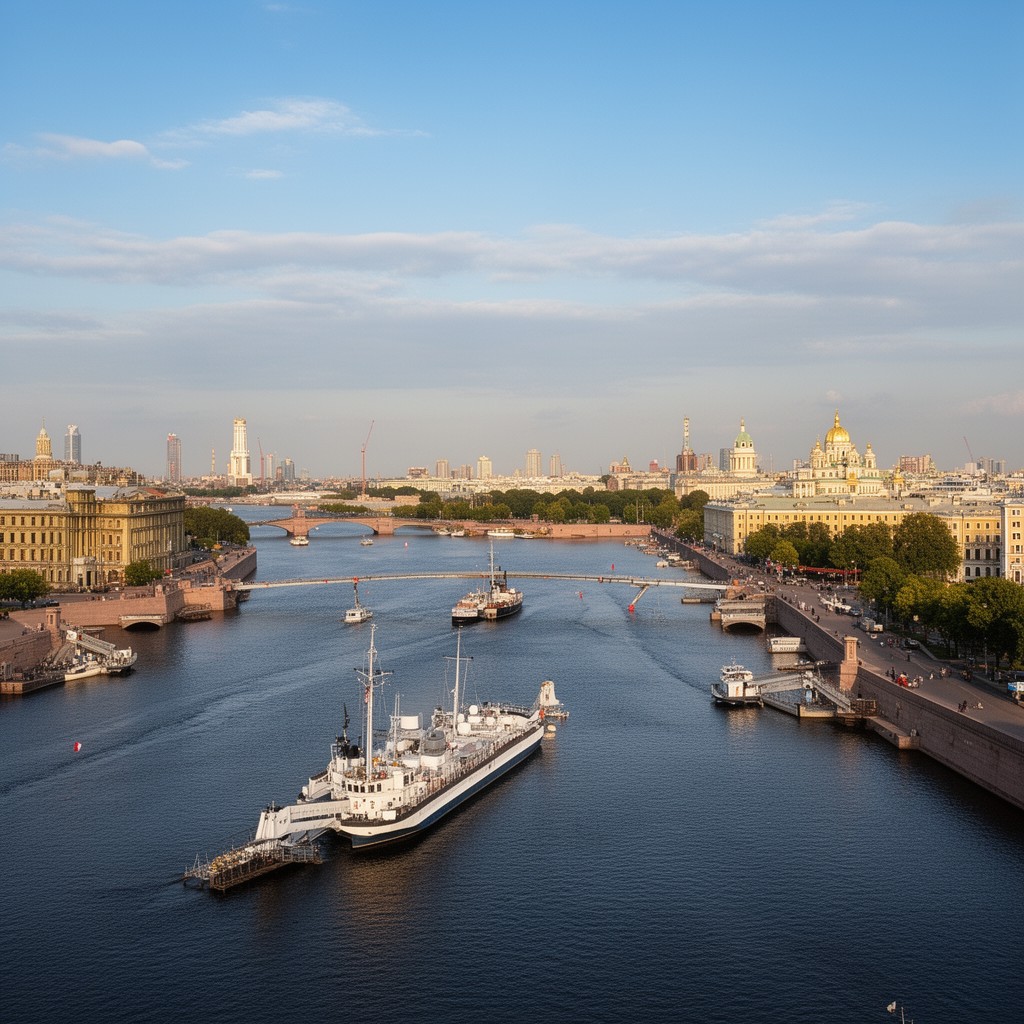 AI-generated illustration of Neva River