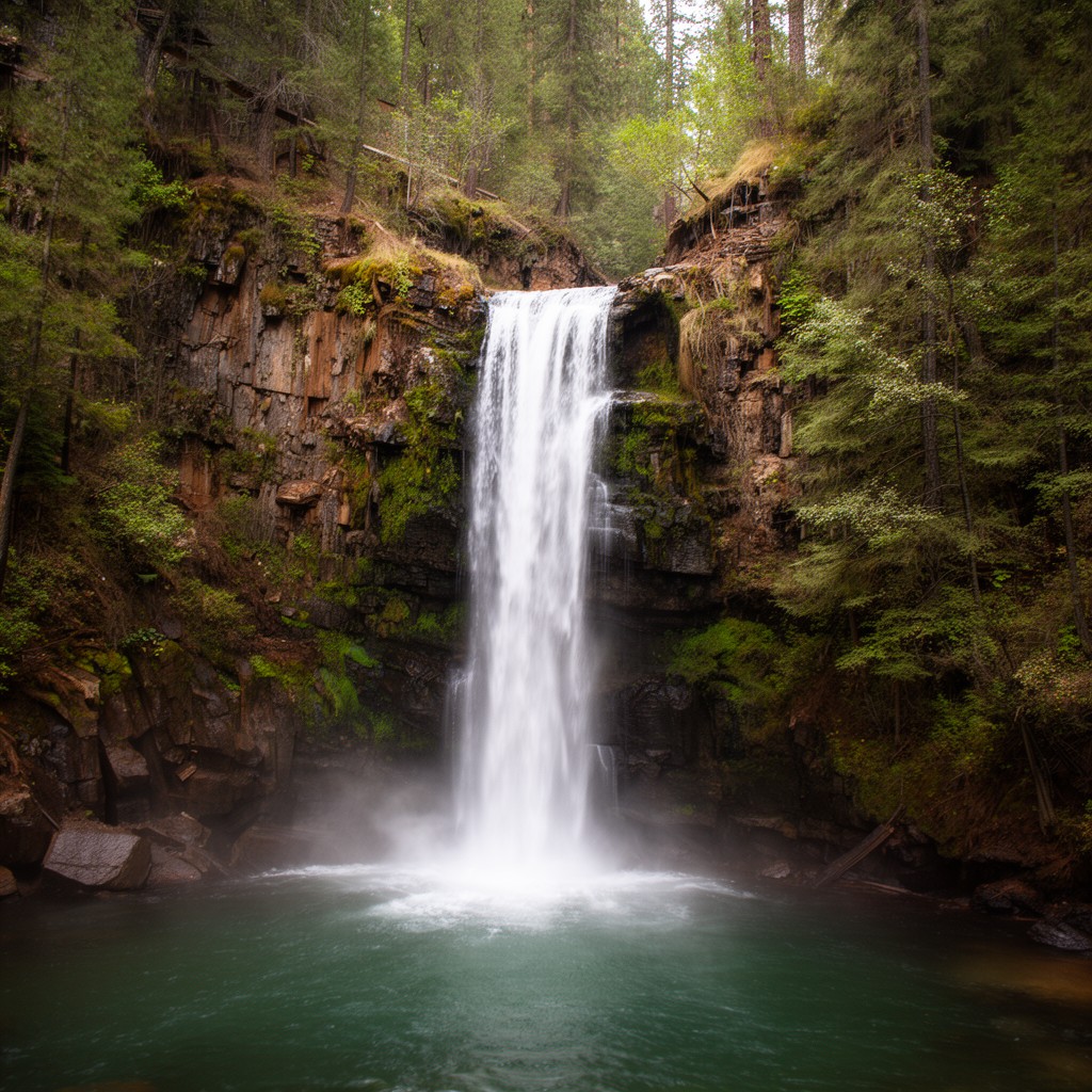 AI-generated illustration of Burney Falls