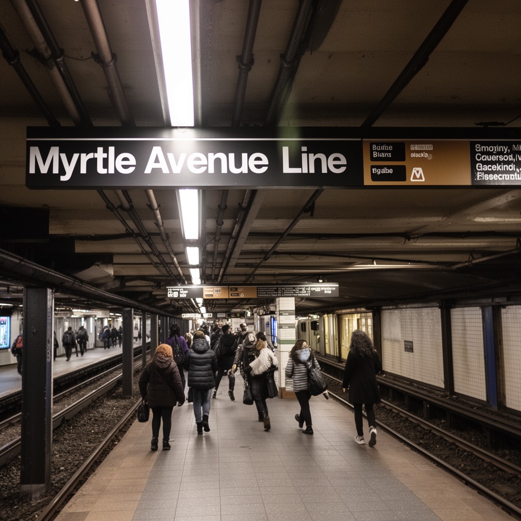 AI-generated illustration of Myrtle Avenue Line
