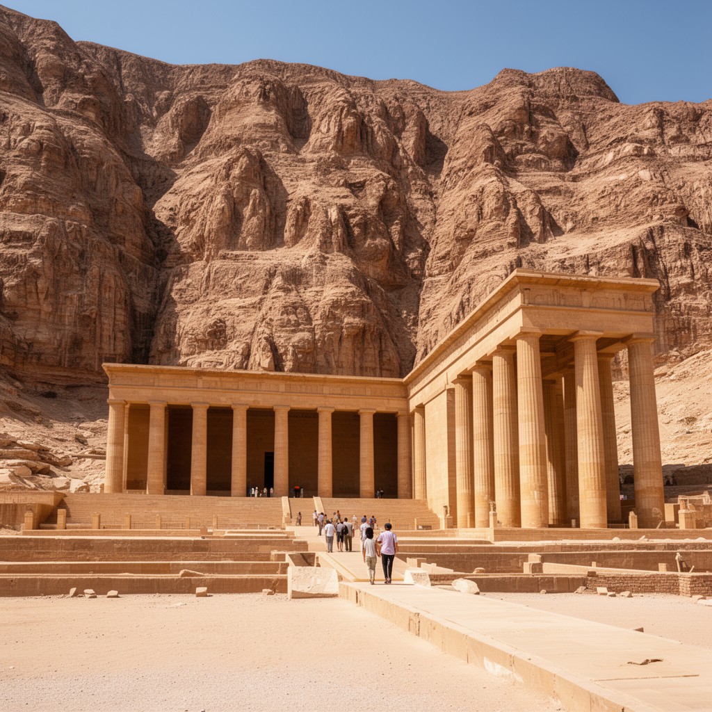 AI-generated illustration of Temple of Hatshepsut at Deir el-Bahari