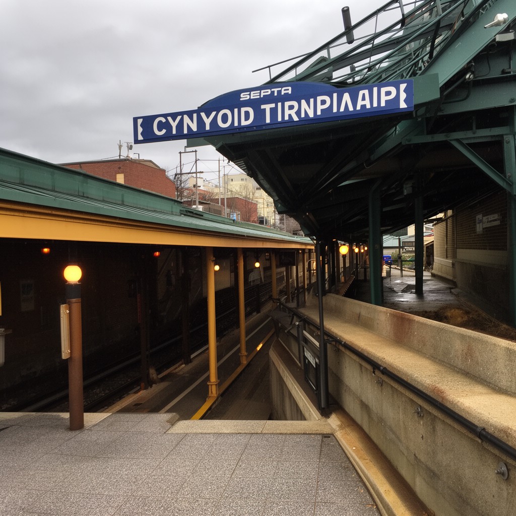 AI-generated illustration of Cynwyd station