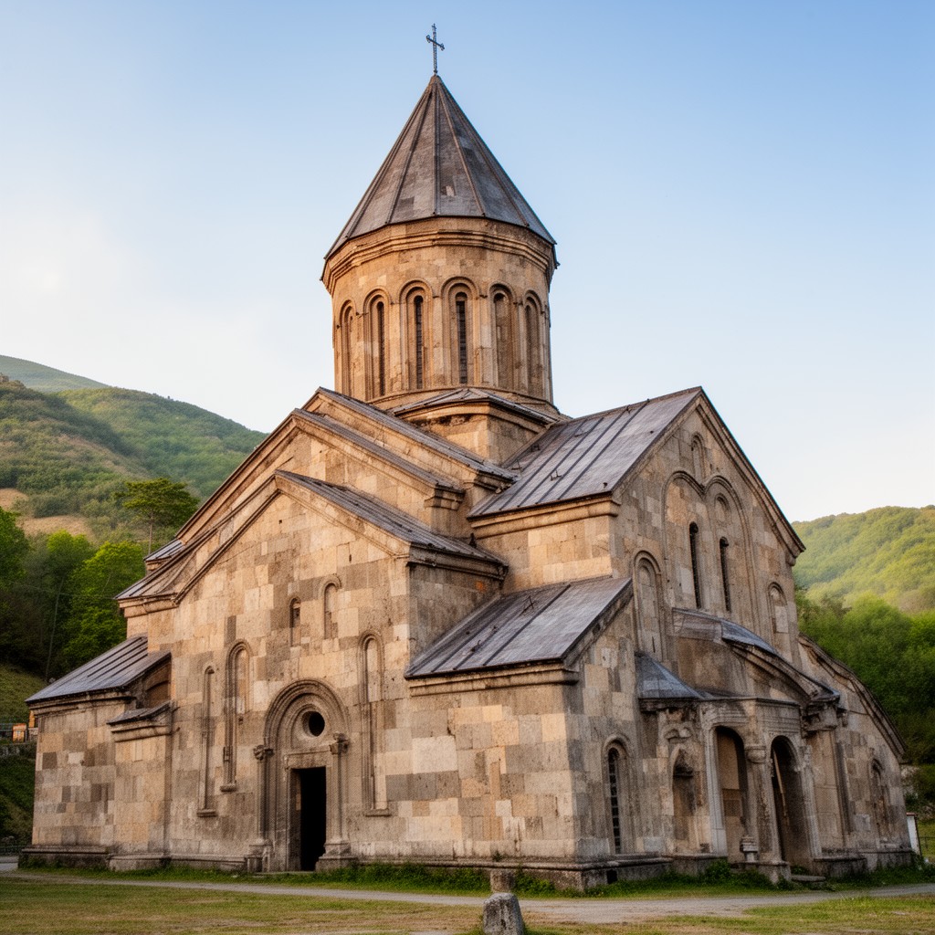 AI-generated illustration of Chkondidi Cathedral