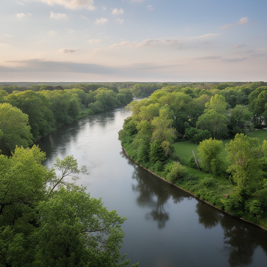 AI-generated illustration of Huron River (Ohio)