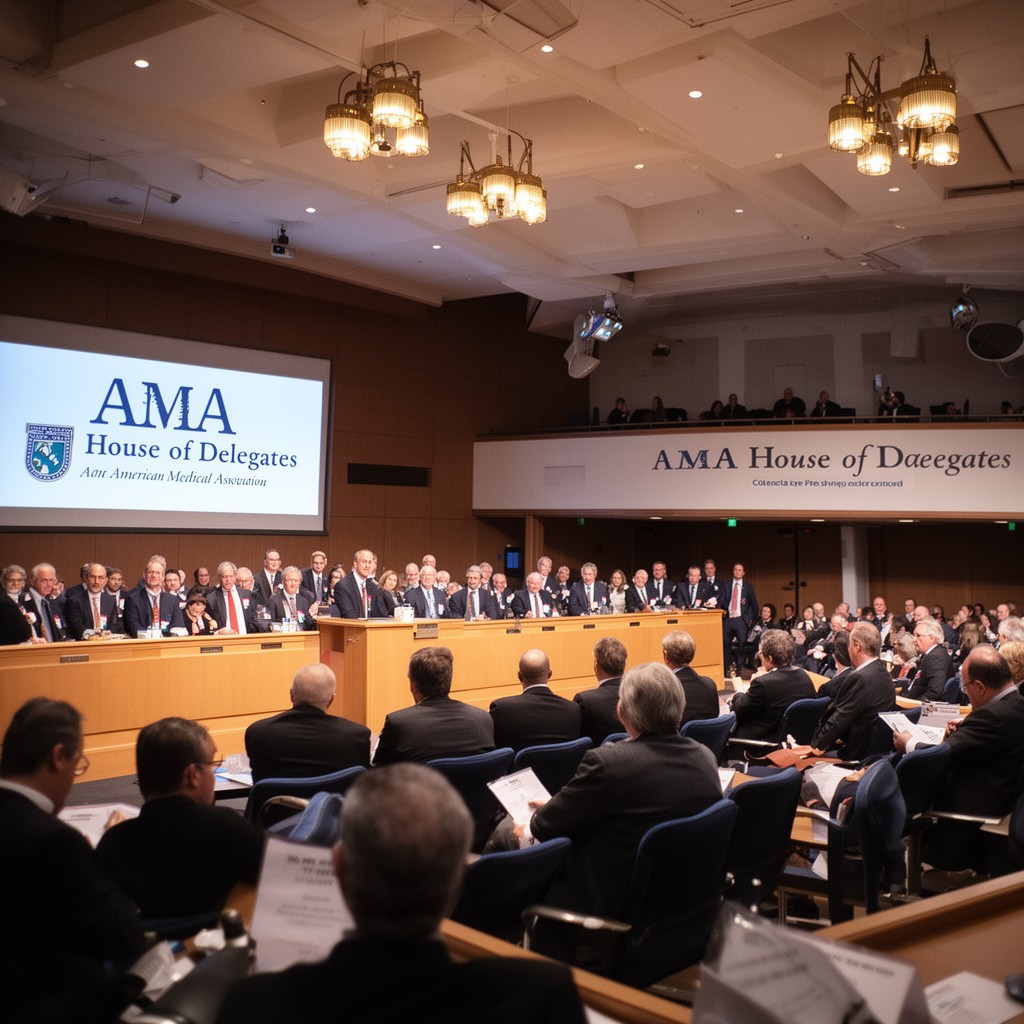 AI-generated illustration of AMA House of Delegates