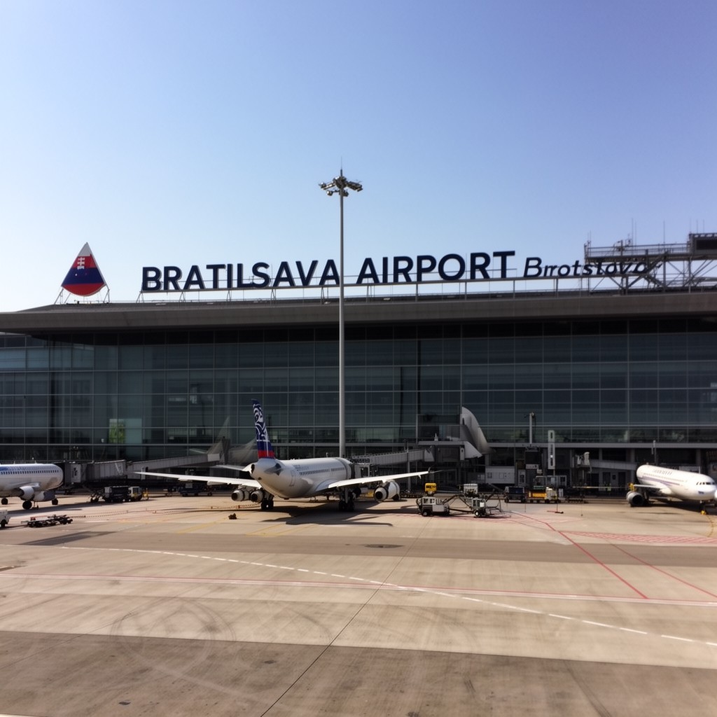 AI-generated illustration of Bratislava Airport