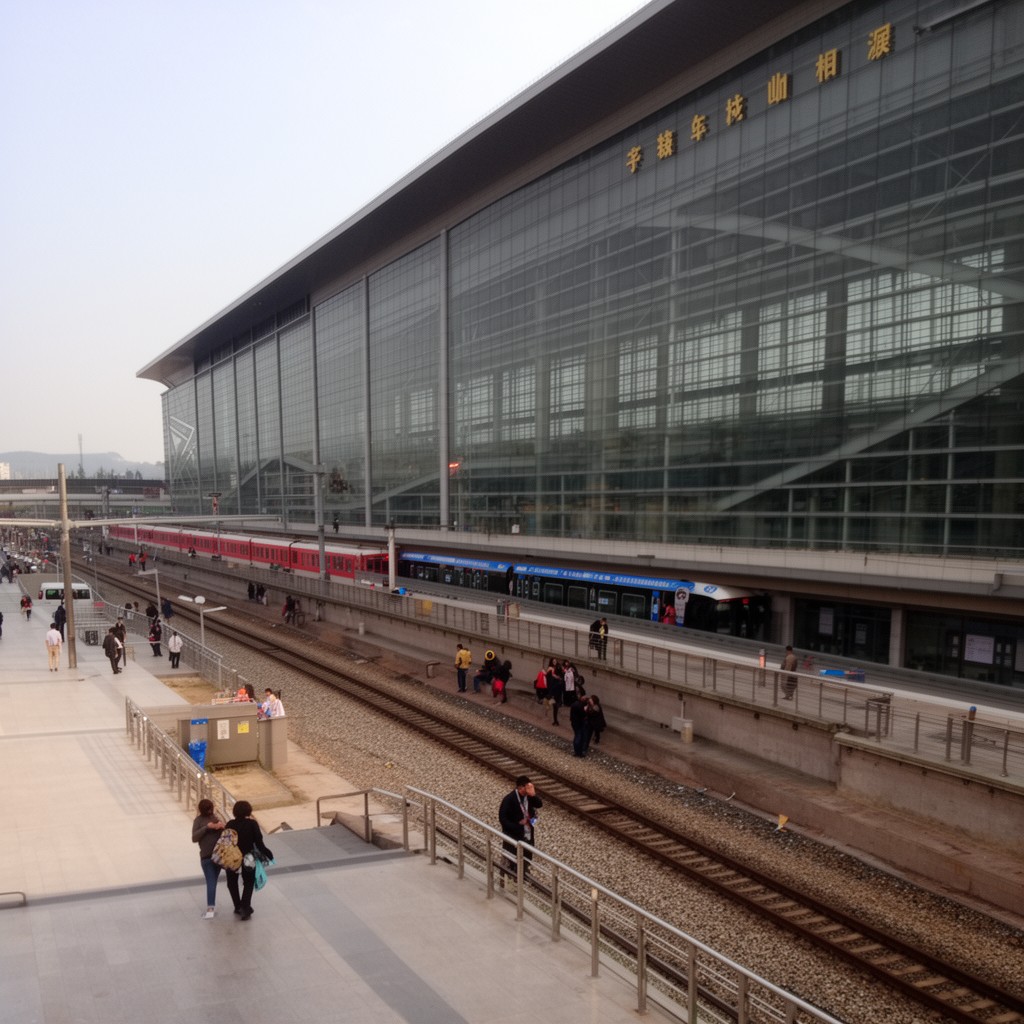 AI-generated illustration of Hefei Railway Station