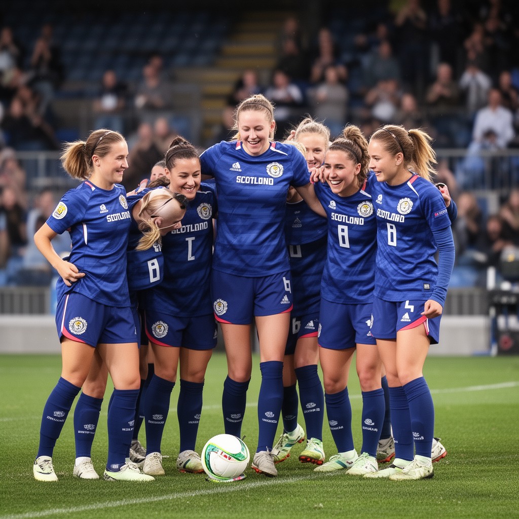 AI-generated illustration of Scotland women's national football team