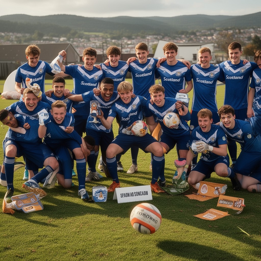 AI-generated illustration of Scotland national under-19 football team