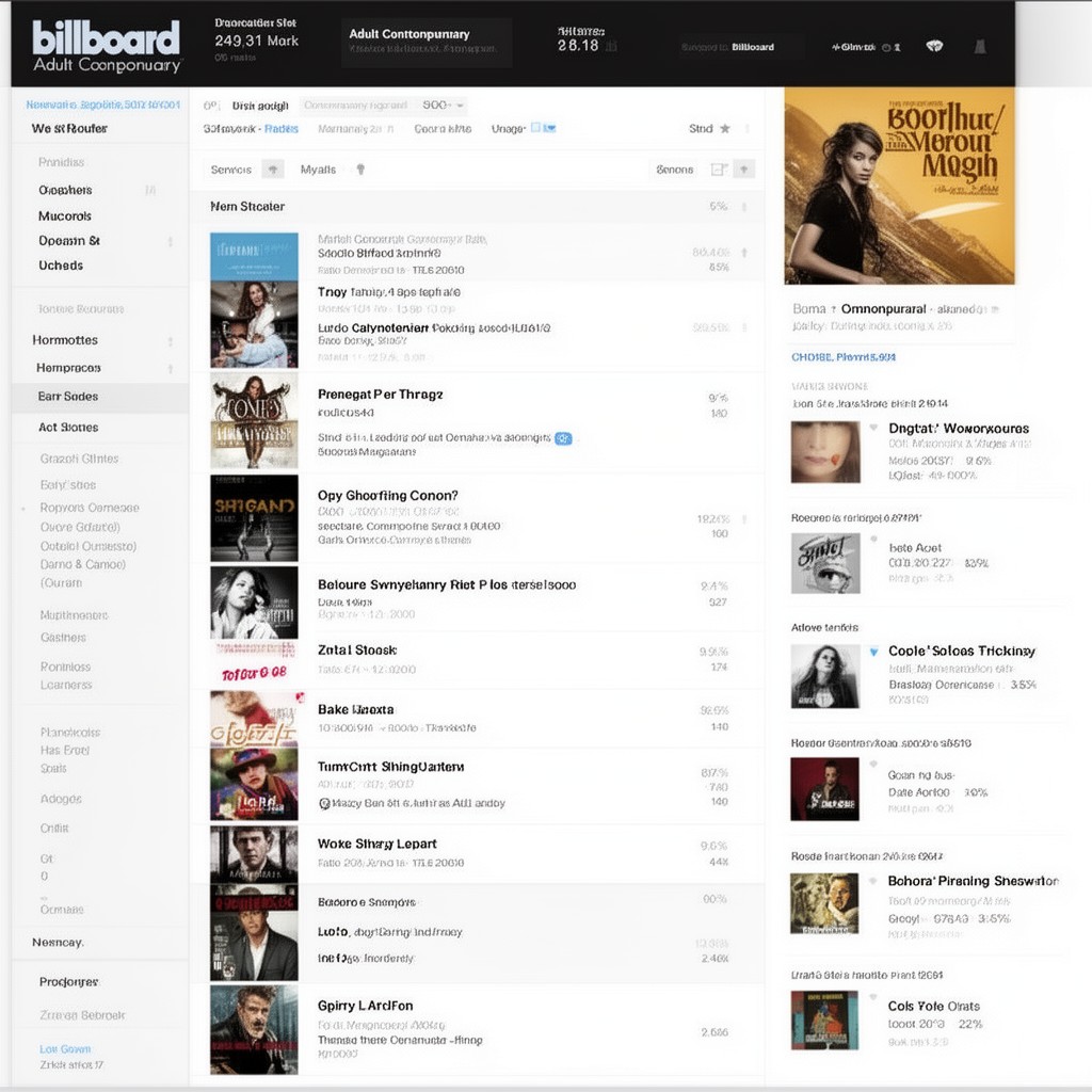 AI-generated illustration of Billboard Adult Contemporary chart