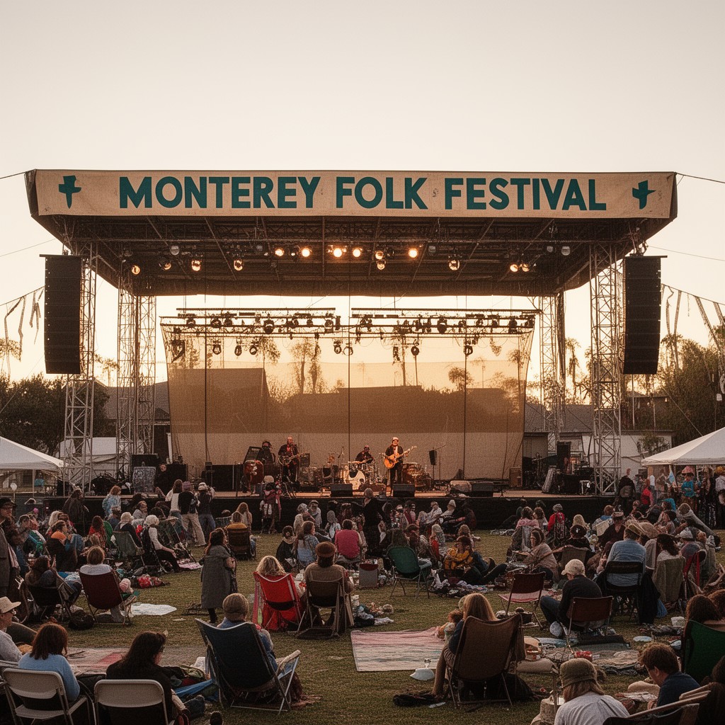 AI-generated illustration of Monterey Folk Festival