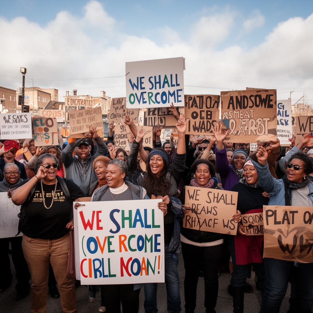 AI-generated illustration of We Shall Overcome
