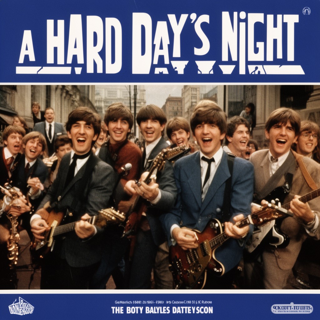 AI-generated illustration of A Hard Day's Night