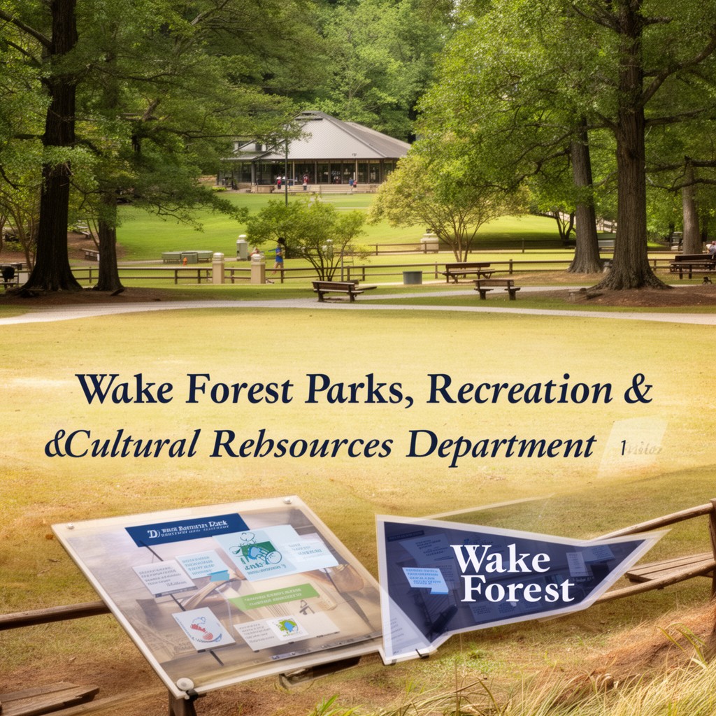 AI-generated illustration of Wake Forest Parks, Recreation & Cultural Resources Department