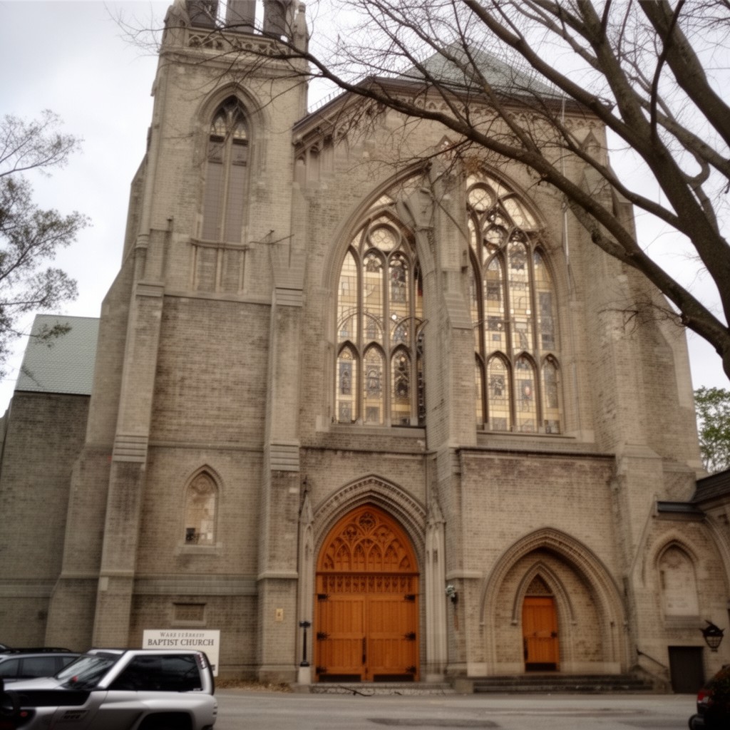 AI-generated illustration of Wake Forest Baptist Church