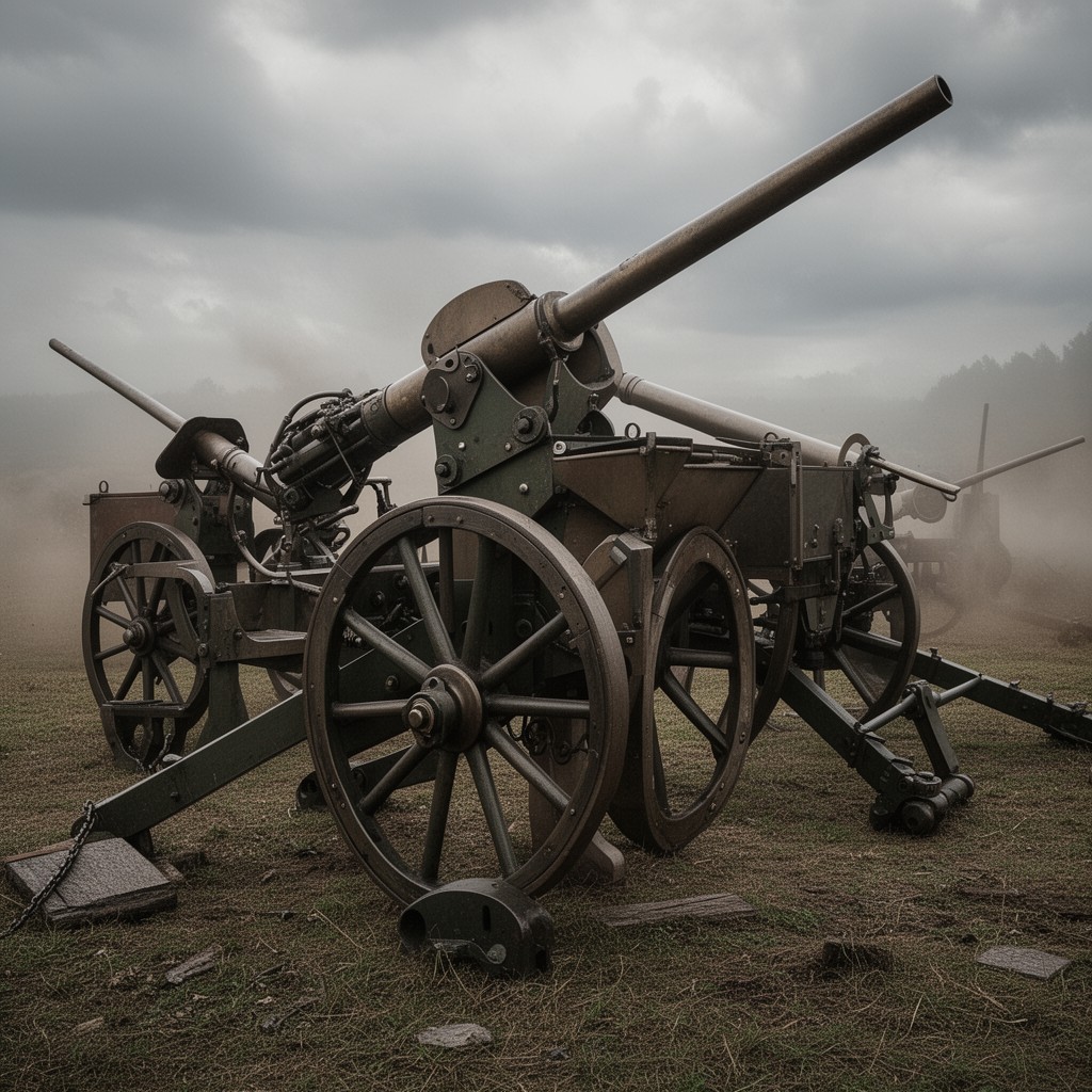 AI-generated illustration of Gatling guns