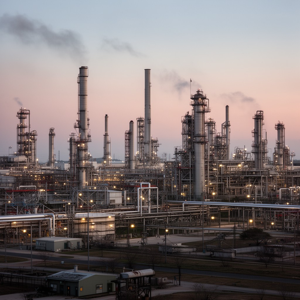 AI-generated illustration of Houston petrochemical complex
