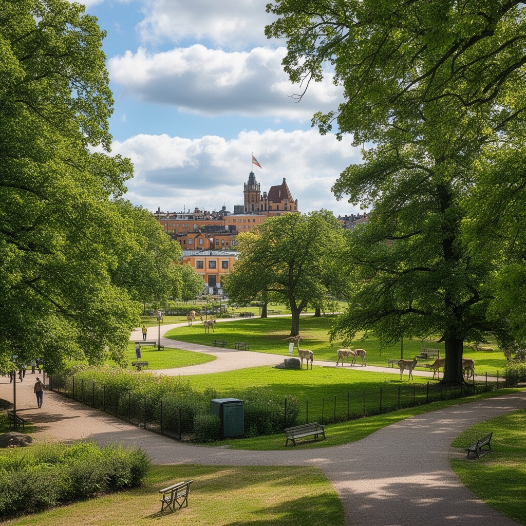 AI-generated illustration of Slottsskogen park