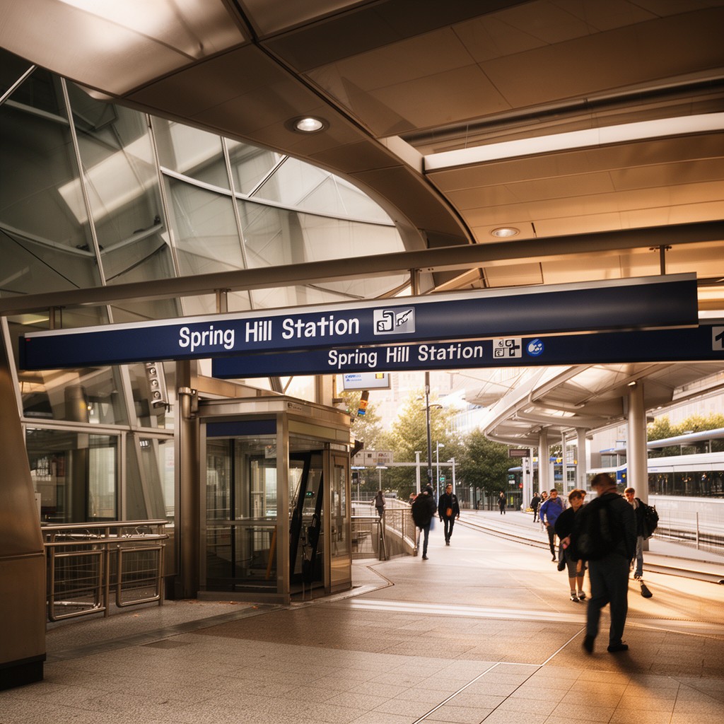AI-generated illustration of Spring Hill Station