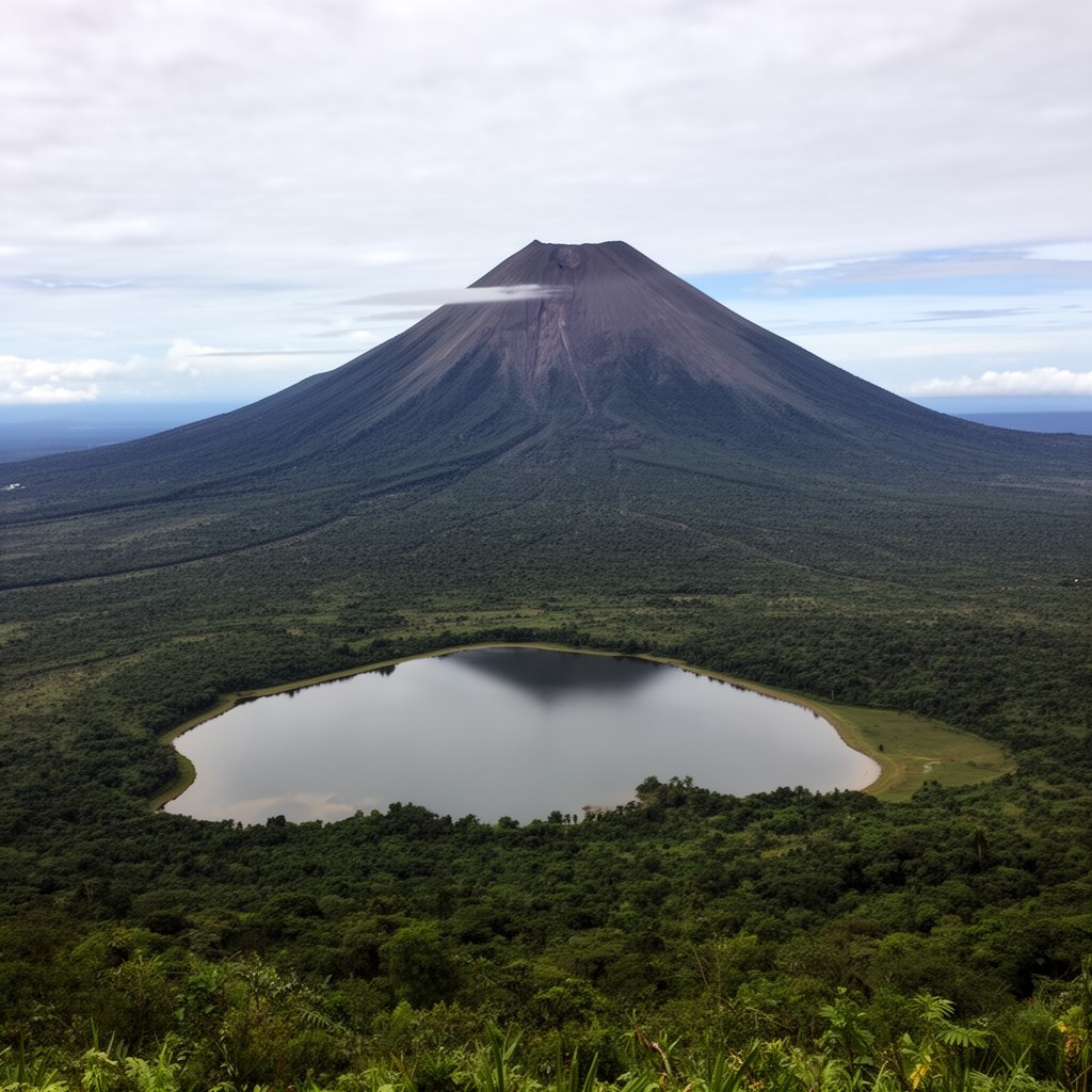 AI-generated illustration of Taal Volcano