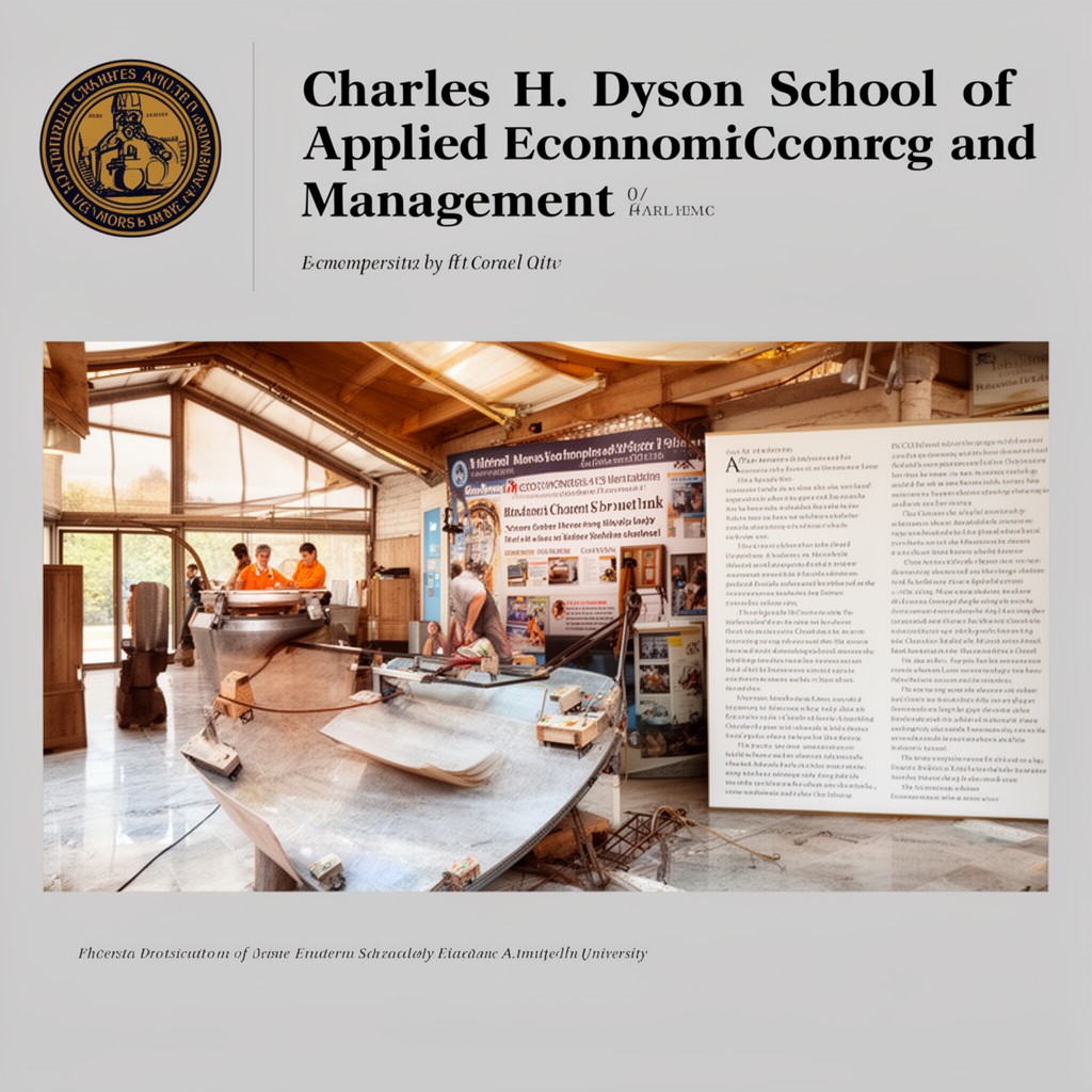 AI-generated illustration of Charles H. Dyson School of Applied Economics and Management