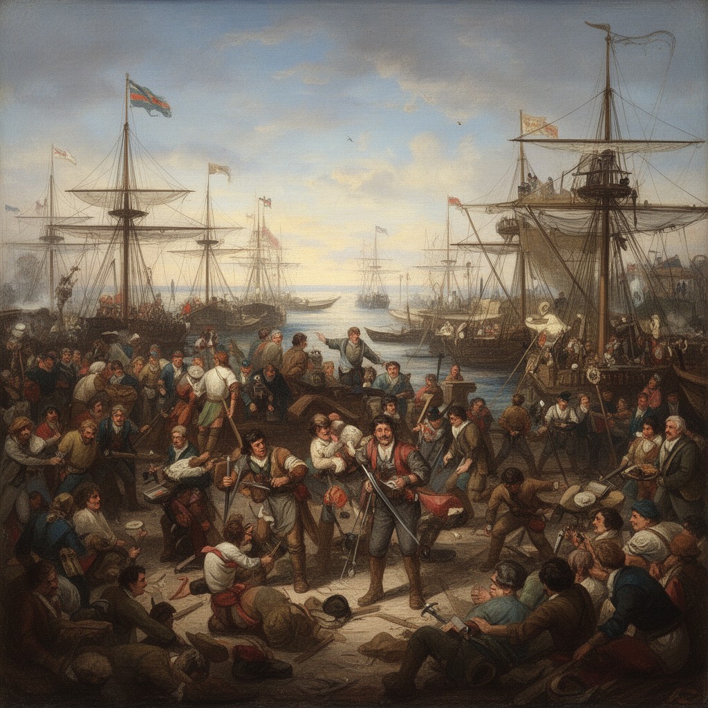 AI-generated illustration of Mutiny at Puerto San Julián