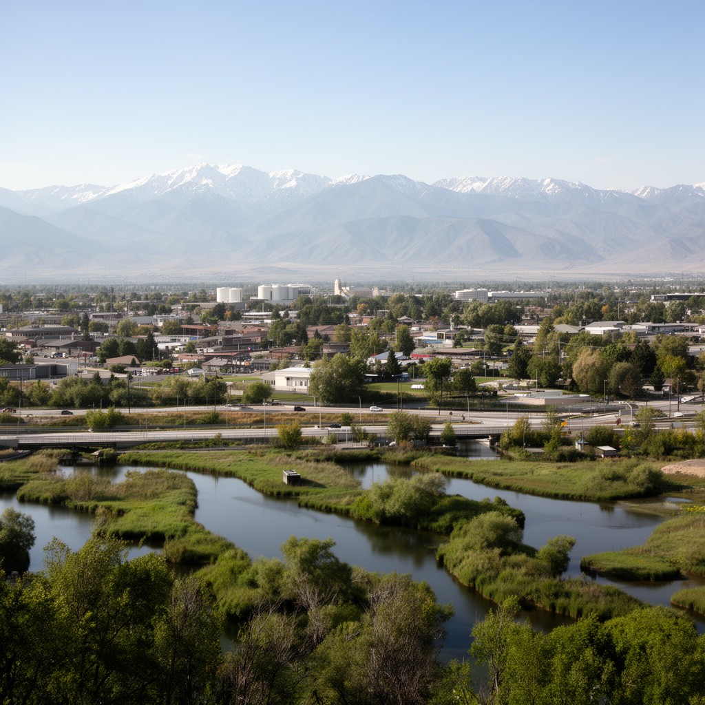 AI-generated illustration of Idaho Falls, Idaho area