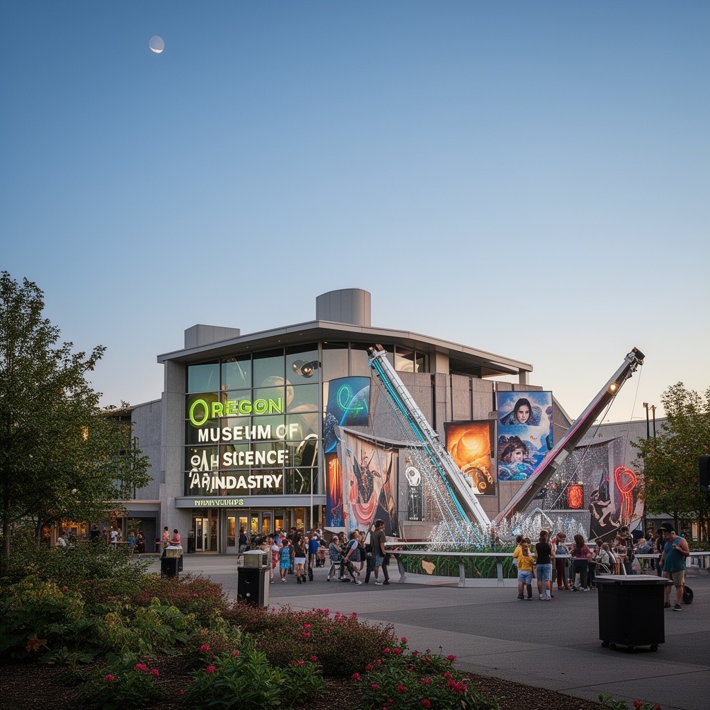 AI-generated illustration of Oregon Museum of Science and Industry