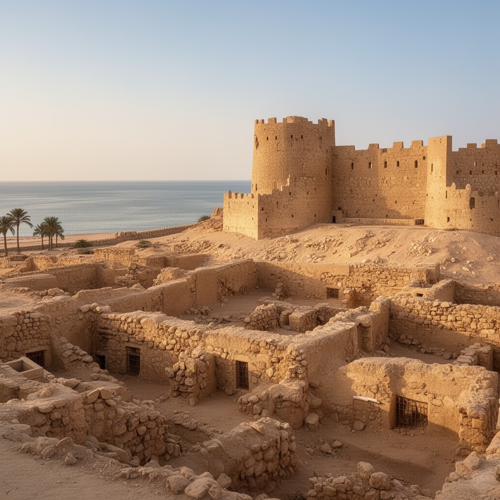 AI-generated illustration of Qal'at al-Bahrain