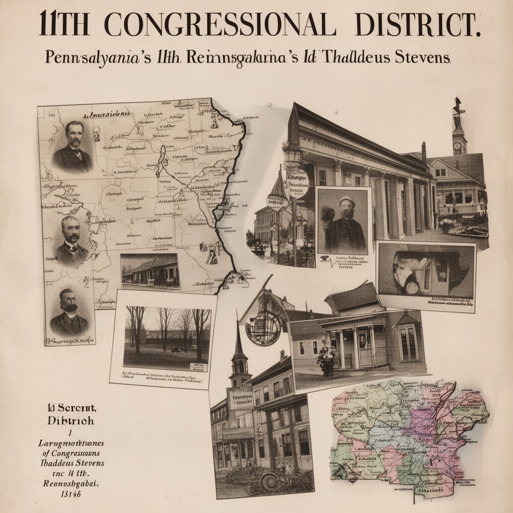 AI-generated illustration of Pennsylvania's 11th congressional district